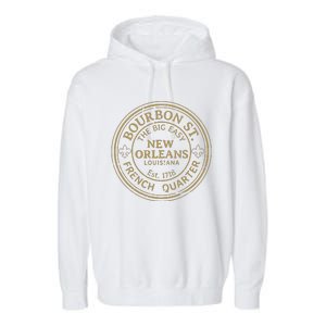 Bourbon Street New Orleans French Quarter Distressed Garment-Dyed Fleece Hoodie