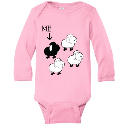 Black Sheepp Of The Family Baby Long Sleeve Bodysuit