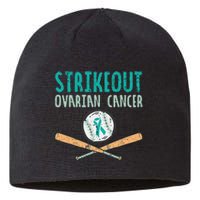 Baseball Strikeout Ovarian Cancer Teal Ribbon Awareness Sustainable Beanie