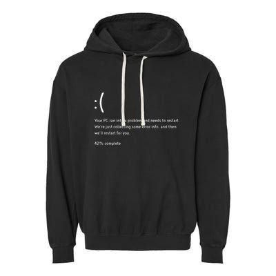 Blue Screen Of Death Bsod Crowdstrike It Outage Bug Meme Garment-Dyed Fleece Hoodie