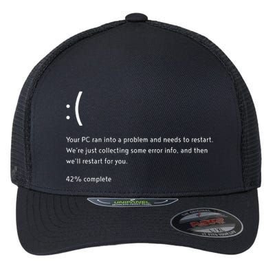 Blue Screen Of Death Bsod Crowdstrike It Outage Bug Meme Flexfit Unipanel Trucker Cap