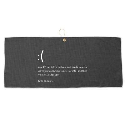 Blue Screen Of Death Bsod Crowdstrike It Outage Bug Meme Large Microfiber Waffle Golf Towel