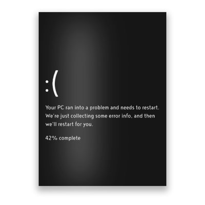 Blue Screen Of Death Bsod Crowdstrike It Outage Bug Meme Poster