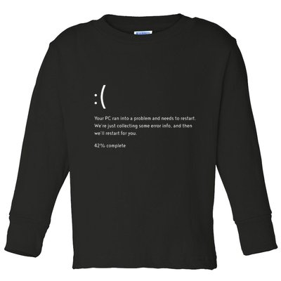 Blue Screen Of Death Bsod Crowdstrike It Outage Bug Meme Toddler Long Sleeve Shirt
