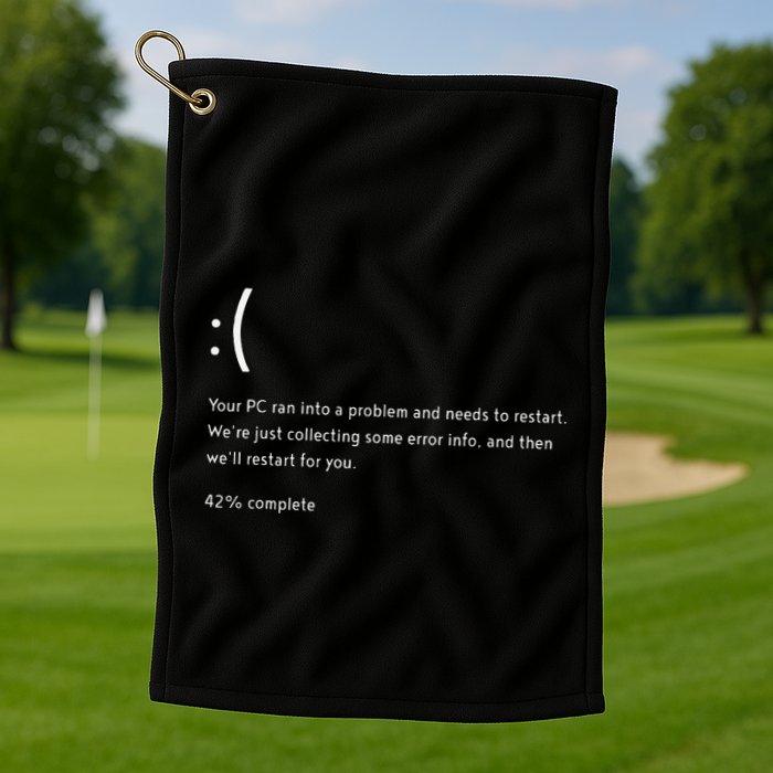 Blue Screen Of Death Bsod Crowdstrike It Outage Bug Meme Golf Towel