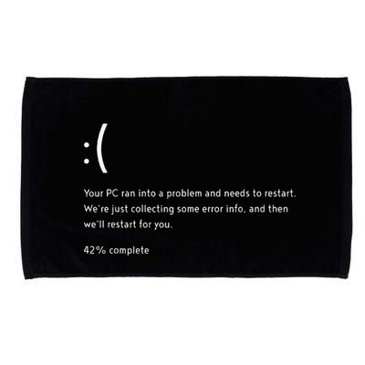 Blue Screen Of Death Bsod Crowdstrike It Outage Bug Meme Microfiber Hand Towel