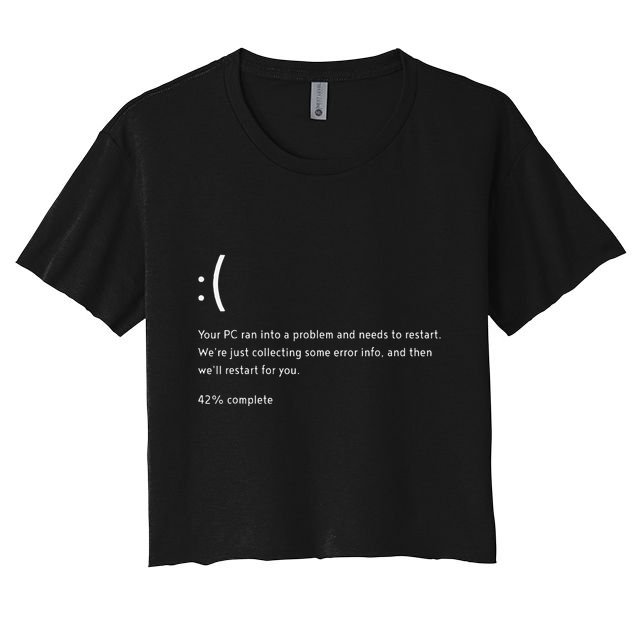 Blue Screen Of Death Bsod Crowdstrike It Outage Bug Meme Crop Top