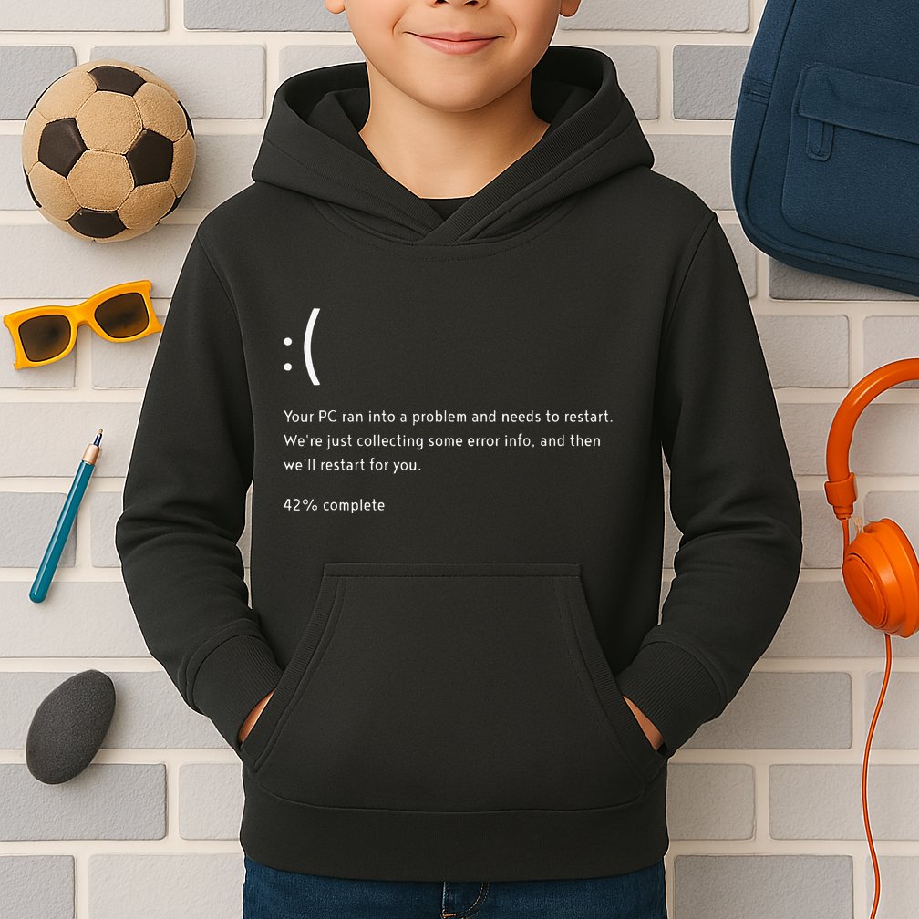 Blue Screen Of Death Bsod Crowdstrike It Outage Bug Meme Kids Hoodie