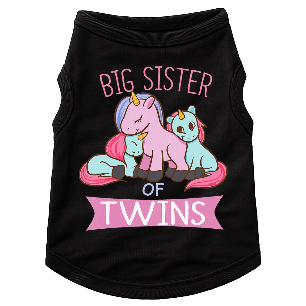 Big Sister of Twins Unicorn Twin Doggie Tank
