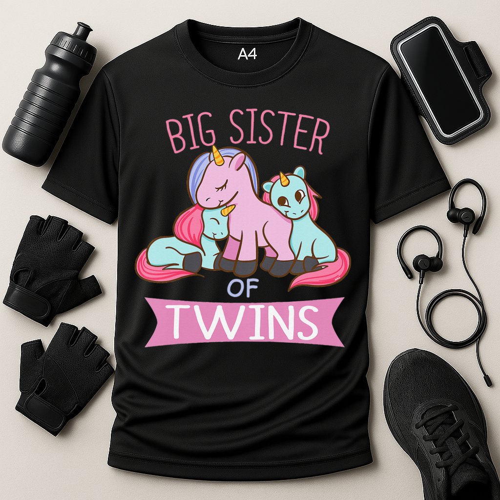Big Sister of Twins Unicorn Twin Performance Shirt