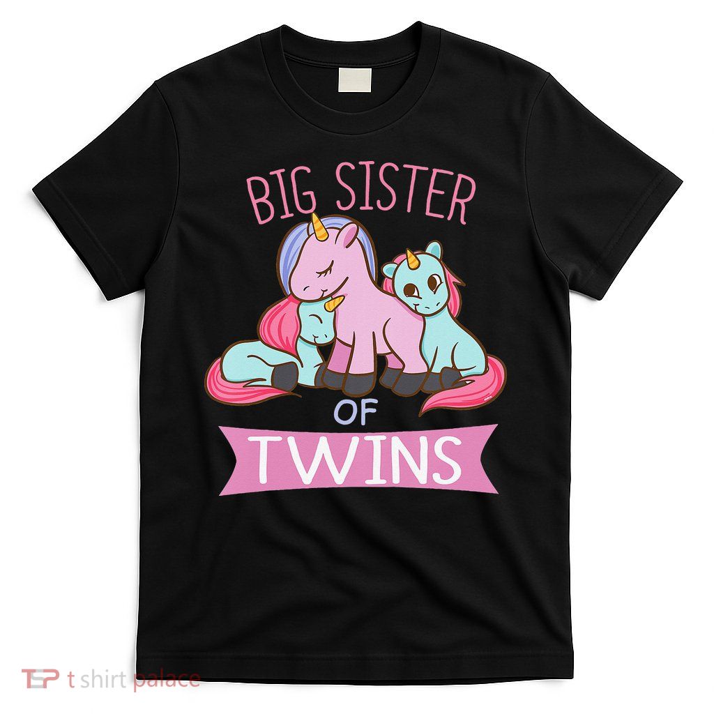 Big Sister of Twins Unicorn Twin T-Shirt