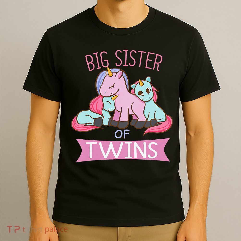 Big Sister of Twins Unicorn Twin T-Shirt