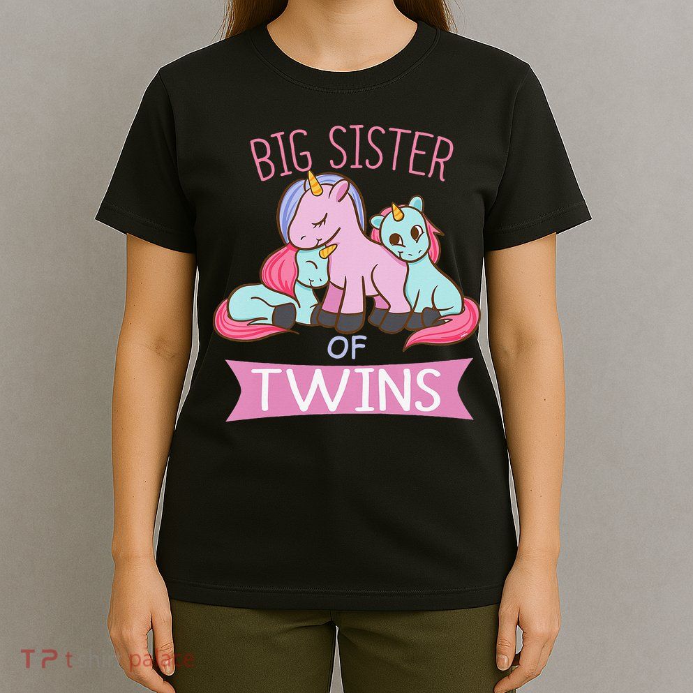 Big Sister of Twins Unicorn Twin T-Shirt