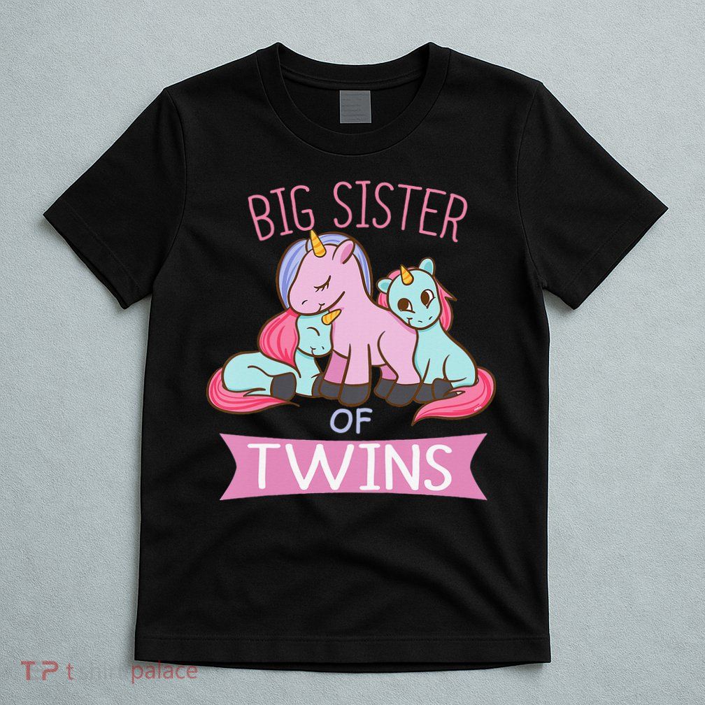 Big Sister of Twins Unicorn Twin T-Shirt