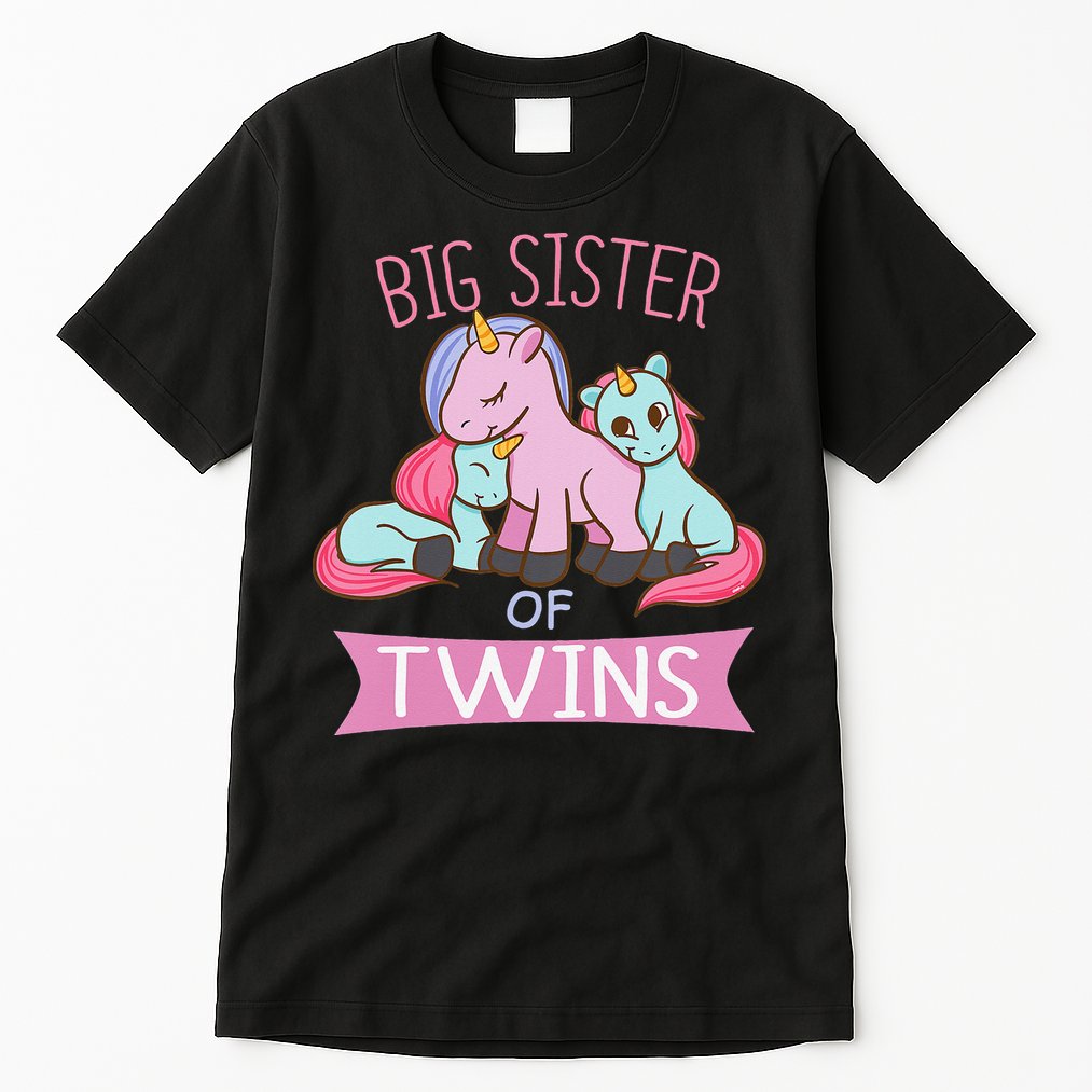 Big Sister of Twins Unicorn Twin Tall T-Shirt