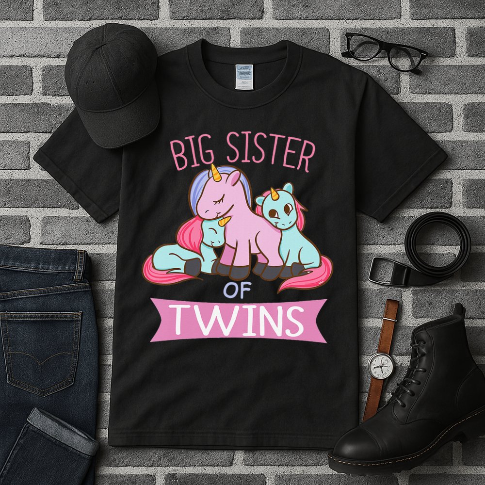 Big Sister of Twins Unicorn Twin Tall T-Shirt