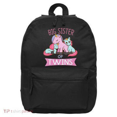 Big Sister of Twins Unicorn Twin 16 in Basic Backpack