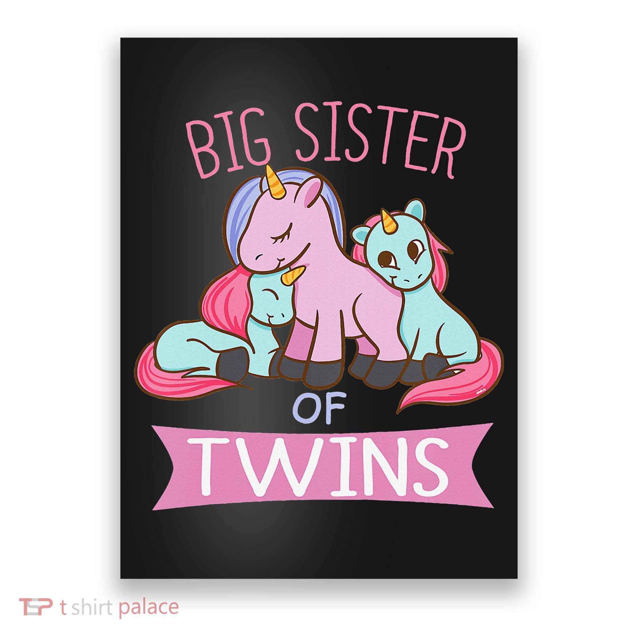Big Sister of Twins Unicorn Twin Poster