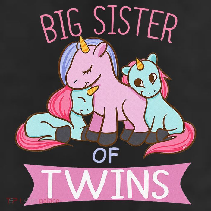 Big Sister of Twins Unicorn Twin 25L Jumbo Tote