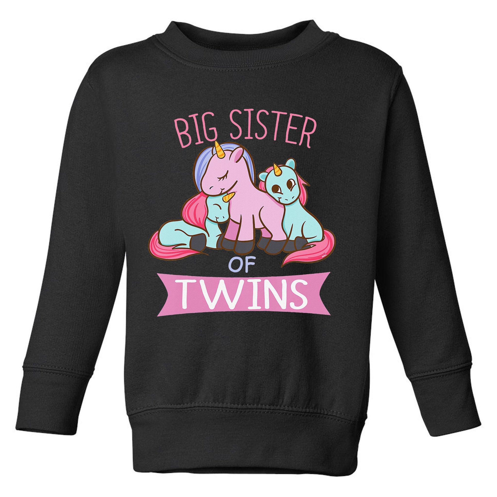 Big Sister of Twins Unicorn Twin Toddler Sweatshirt