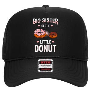 Big Sister Of The Little Donut Gender Reveal Announcement High Crown Mesh Back Trucker Hat