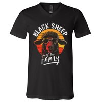 Black S.H.E.E.P Of He Family Funny Saying V-Neck T-Shirt