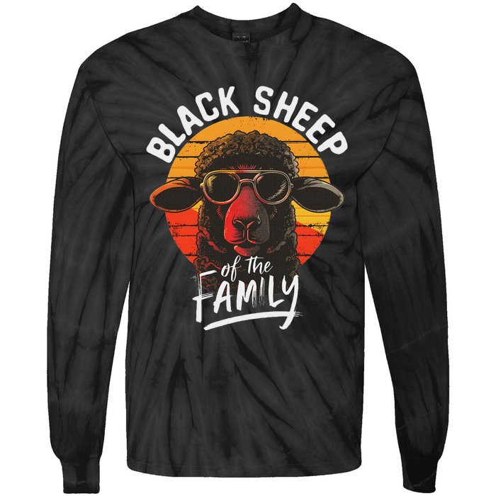 Black S.H.E.E.P Of He Family Funny Saying Tie-Dye Long Sleeve Shirt