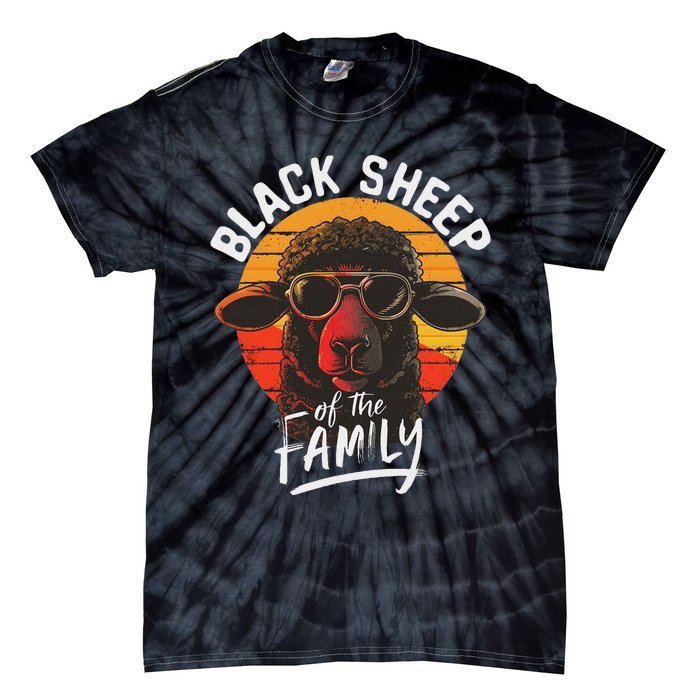 Black S.H.E.E.P Of He Family Funny Saying Tie-Dye T-Shirt