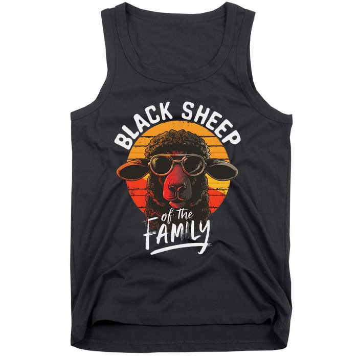 Black S.H.E.E.P Of He Family Funny Saying Tank Top