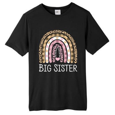 Big Sister Outfit Girls Rainbow Leopard Big Sis Announcement Tall Fusion ChromaSoft Performance T-Shirt