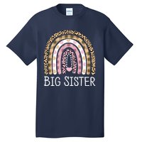 Big Sister Outfit Girls Rainbow Leopard Big Sis Announcement Tall T-Shirt