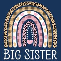 Big Sister Outfit Girls Rainbow Leopard Big Sis Announcement Bucket Hat