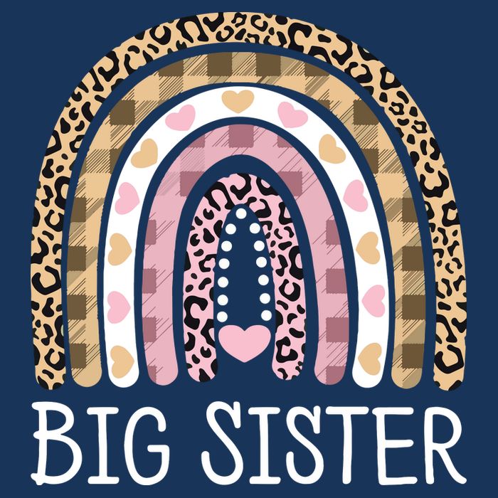 Big Sister Outfit Girls Rainbow Leopard Big Sis Announcement Bucket Hat