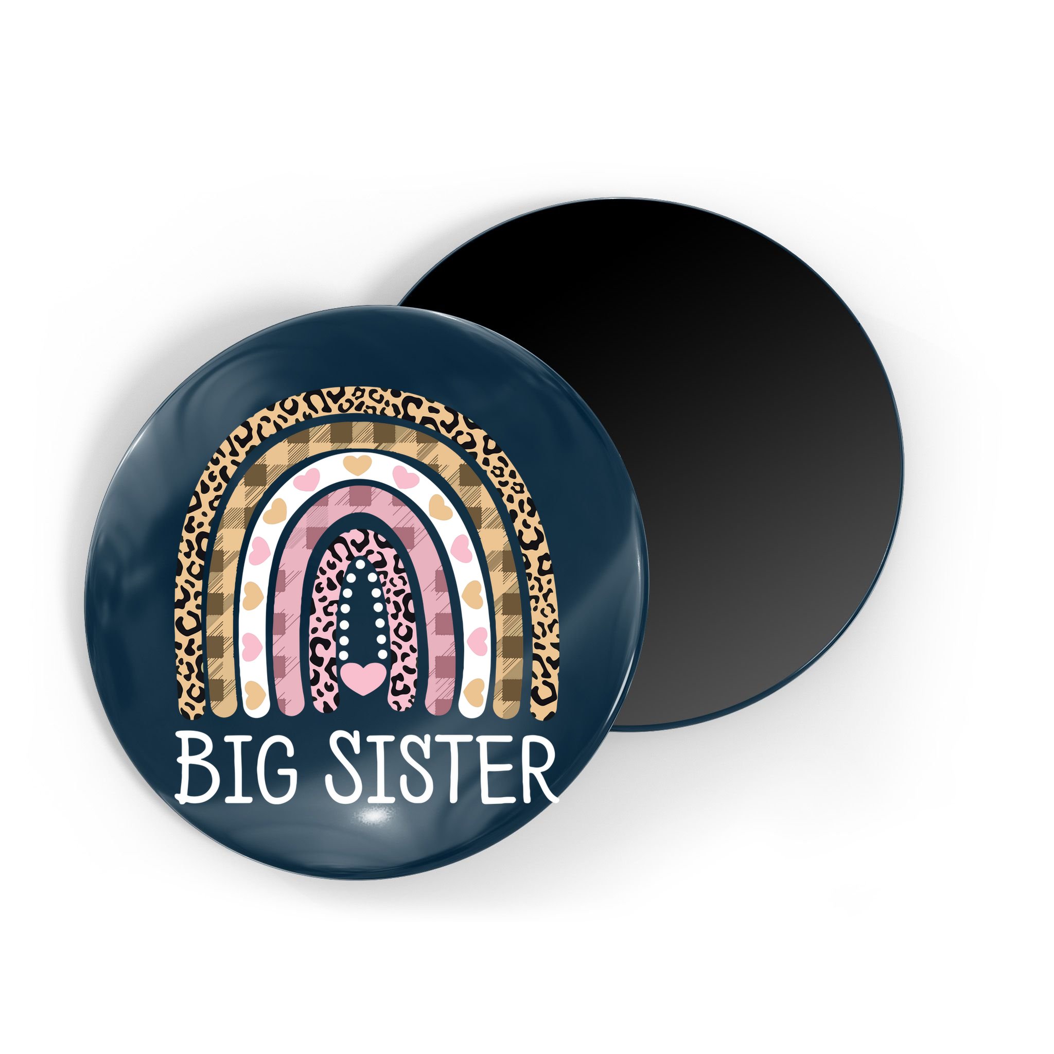 Big Sister Outfit Girls Rainbow Leopard Big Sis Announcement Magnet