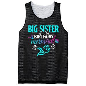 Big Sister Of The Birthday Mermaid Matching Family Mesh Reversible Basketball Jersey Tank