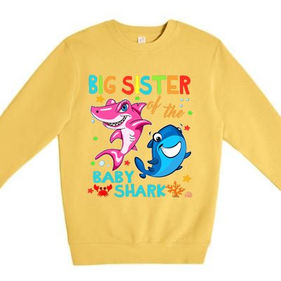 Big Sister Of The Baby Shark Birthday Big Sister Shark Premium Crewneck Sweatshirt