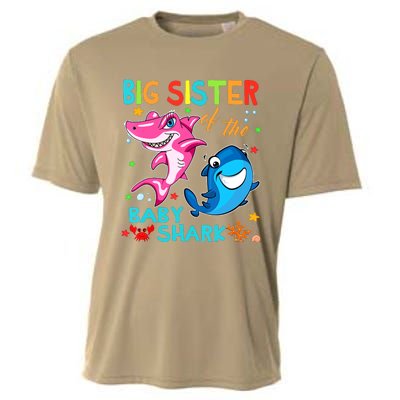 Big Sister Of The Baby Shark Birthday Big Sister Shark Cooling Performance Crew T-Shirt