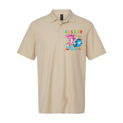 Big Sister Of The Baby Shark Birthday Big Sister Shark Softstyle Adult Sport Polo