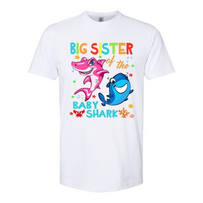 Big Sister Of The Baby Shark Birthday Big Sister Shark Softstyle CVC T-Shirt