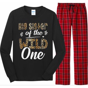 Big Sister Of The Wild One Zoo Themed 1st Birthday Party Long Sleeve Pajama Set