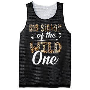 Big Sister Of The Wild One Zoo Themed 1st Birthday Party Mesh Reversible Basketball Jersey Tank