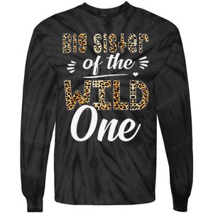 Big Sister Of The Wild One Zoo Themed 1st Birthday Party Tie-Dye Long Sleeve Shirt