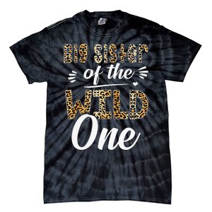 Big Sister Of The Wild One Zoo Themed 1st Birthday Party Tie-Dye T-Shirt