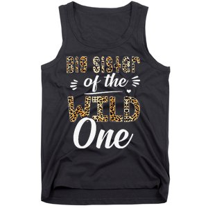 Big Sister Of The Wild One Zoo Themed 1st Birthday Party Tank Top