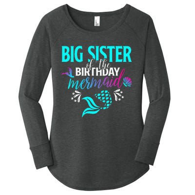 Big Sister Of The Birthday Mermaid Matching Family Women's Perfect Tri Tunic Long Sleeve Shirt