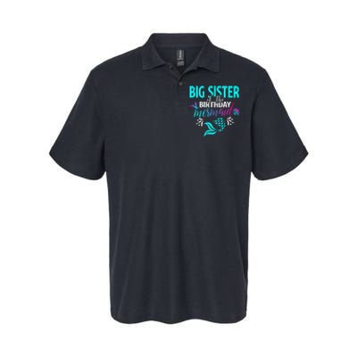 Big Sister Of The Birthday Mermaid Matching Family Softstyle Adult Sport Polo