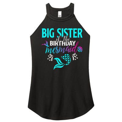 Big Sister Of The Birthday Mermaid Matching Family Women’s Perfect Tri Rocker Tank