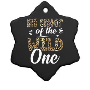 Big Sister Of The Wild One Zoo Themed 1st Birthday Party Ceramic Star Ornament