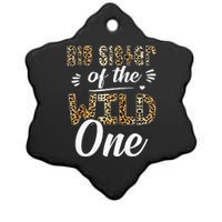 Big Sister Of The Wild One Zoo Themed 1st Birthday Party Ceramic Star Ornament