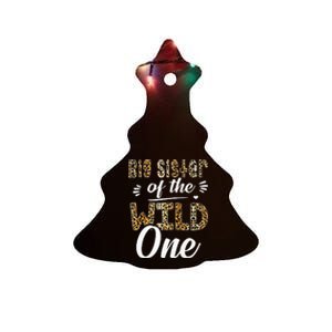 Big Sister Of The Wild One Zoo Themed 1st Birthday Party Ceramic Tree Ornament